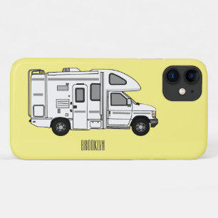 Campervan cartoon illustratie iPhone 11 hoesje