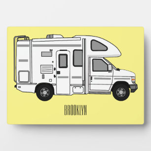 Campervan cartoon illustratie fotoplaat