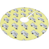 Campervan cartoon illustratie kerstboom rok (Gekanteld)