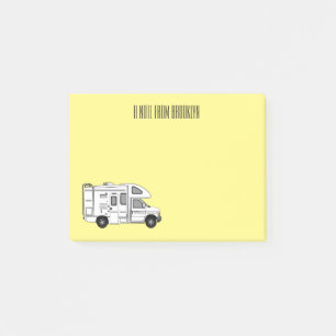 Campervan cartoon illustratie post-it® notes