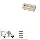 Campervan cartoon illustratie 	rubberstempel (Gestempeld)