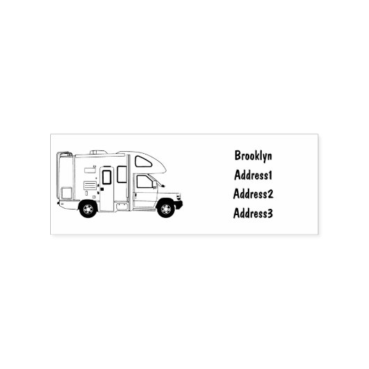 Campervan cartoon illustratie 	rubberstempel (Afrduk)
