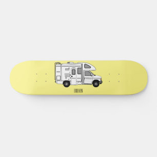 Campervan cartoon illustratie skateboard