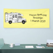 Campervan cartoon illustratie spandoek (Beurs)