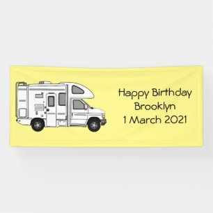 Campervan cartoon illustratie spandoek