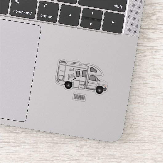 Campervan cartoon illustratie sticker (Detail)