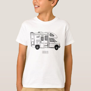 Campervan cartoon illustratie t-shirt