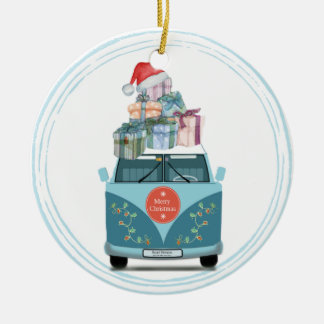 Campervan Kerst Keramisch Ornament