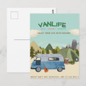 Campervanlife: Briefkaart met retro campervan (Voorkant / Achterkant)