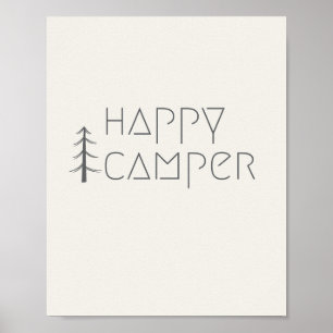 campeur heureux. Affiche et impressions