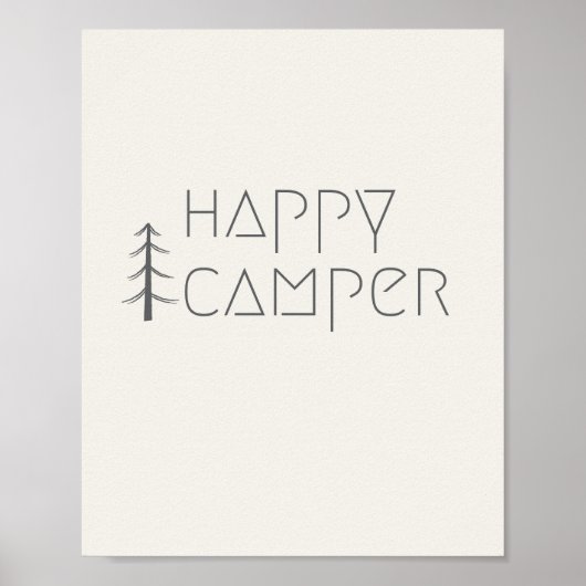 campeur heureux. Affiche et impressions (Devant)