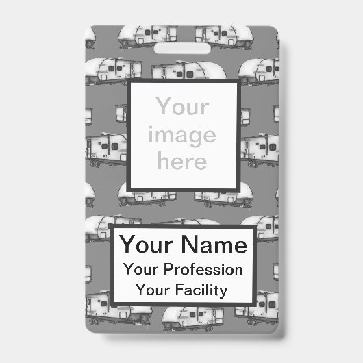 Campeurs personnalisés - Badge Gris (Avant)