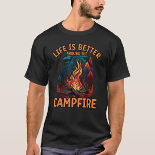 Campfire Avonturen Familie Camping Zomer Bonfires T-shirt