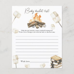 Campfire Baby shower - Baby bucket list