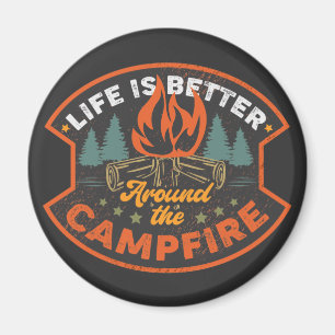 Campfire Badge Word Art Large Magneet
