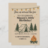 Campfire Birthday Invitation Kaart (Voorkant / Achterkant)
