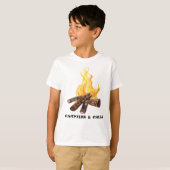CAMPFIRE & CHILL Camping Bonfire Waterverf T-shirt (Voorkant volledig)
