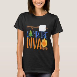 Campfire Diva Daughter Camping Smores Bonfir T-shirt