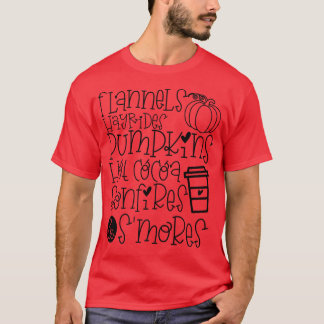 Campfire Flannels Pumpkins Leaves Hayrides Leopar T-shirt