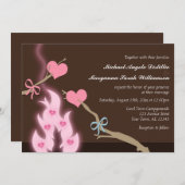 Campfire Hearts Camping Mariages Invitations (Devant / Derrière)
