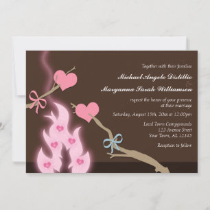 Campfire Hearts Camping Mariages Invitations