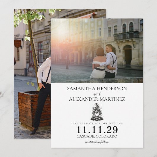 Campfire Love Save The Date (Voorkant / Achterkant)