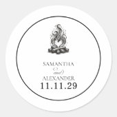 Campfire Love Wedding Ronde Sticker (Voorkant)