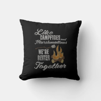 Campfire Marshmallows Better Together Distressed V Kussen