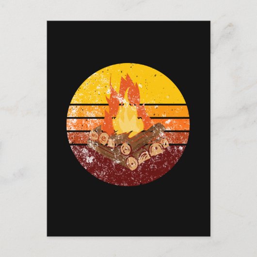 Campfire Retro Briefkaart (Voorkant)