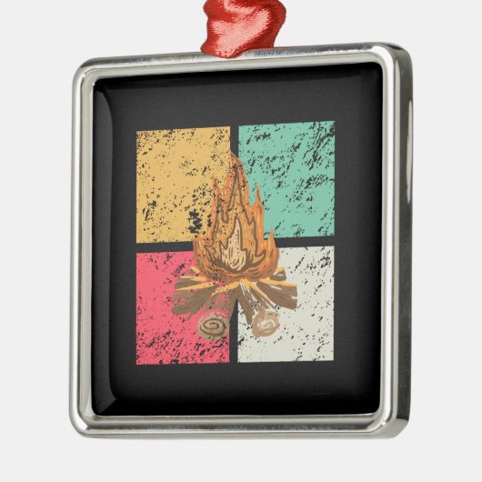 Campfire Retro Metalen Ornament (Links)