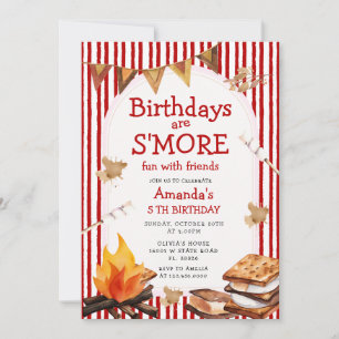 Campfire Rode Strepen Verjaardag is S'mores Pret Kaart