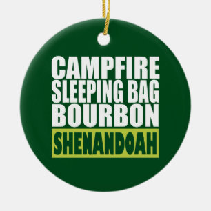 Campfire Sleeping Bag Bourbon Shenandoah Keramisch Ornament