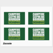 Campfire Sleeping Bag Bourbon Shenandoah Rechthoekige Sticker (Vel)