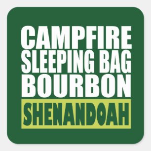 Campfire Sleeping Bag Bourbon Shenandoah Vierkante Sticker