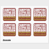 Campfire Sleeping Bag Bourbon Shenandoah Vierkante Sticker (Vel)