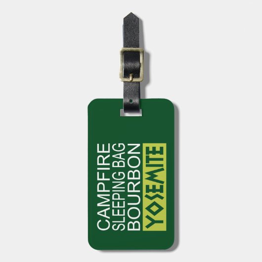 Campfire Sleeping Bag Bourbon Yosemite Bagagelabel (Voorkant verticaal)