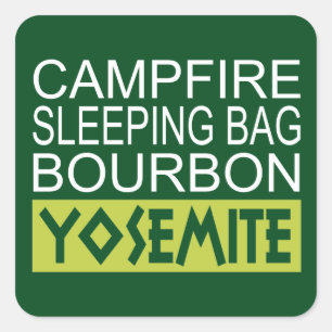 Campfire Sleeping Bag Bourbon Yosemite Vierkante Sticker