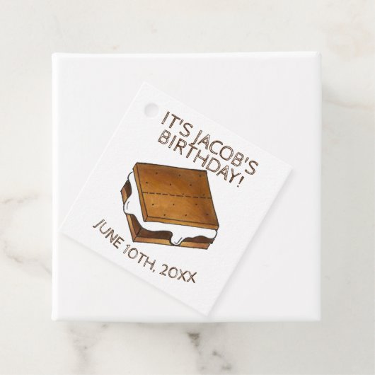 Campfire S'mores Marshmallow Smores Birthday Party Bedankjes Labels (In situ)