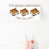 Campfire S'mores Marshmallow Smores Birthday Party Spandoek (Insitu)