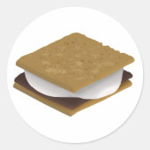 Campfire S'mores Ronde Sticker (Voorkant)