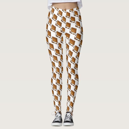 Campfire S'mores Toasted Marshmallow S'more kamp Leggings (Voorkant)