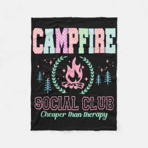 Campfire Social Club Grappige Kampeerliefhebber Fleece Deken