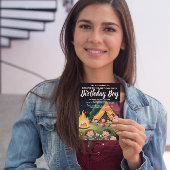 Campfire Verjaardagsfeestje Verzameling Uitnodigen Briefkaart