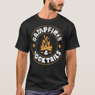 Campfires Cocktails Grappige Camping Mannen en Vro T-shirt