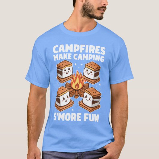Campfires Make Camping Smore Fun Nature Camp Fire  T-shirt (Voorkant)