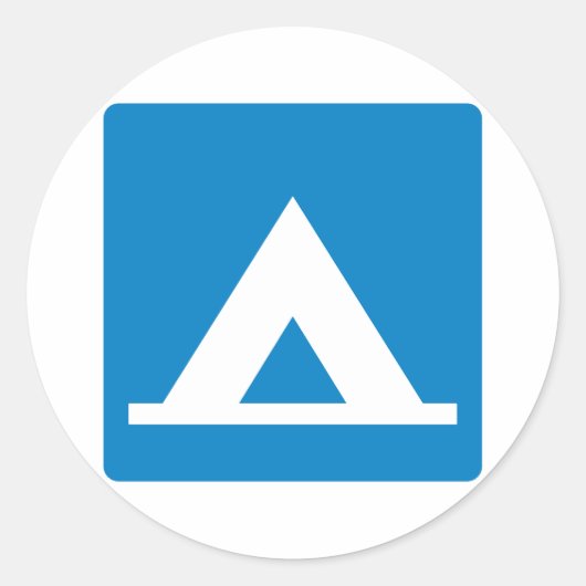 Campground Highway Sign Ronde Sticker (Voorkant)