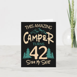 Camping 42e Verjaardag Camper Party Kampvuur Tent  Kaart