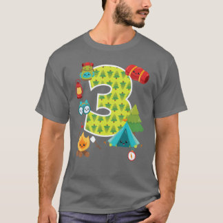 Camping Achtertuin Slaapfeestje 3e Verjaardagsfees T-shirt