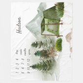 Camping Adventure-Baby-mijlpaal Fleece Deken (Voorkant)