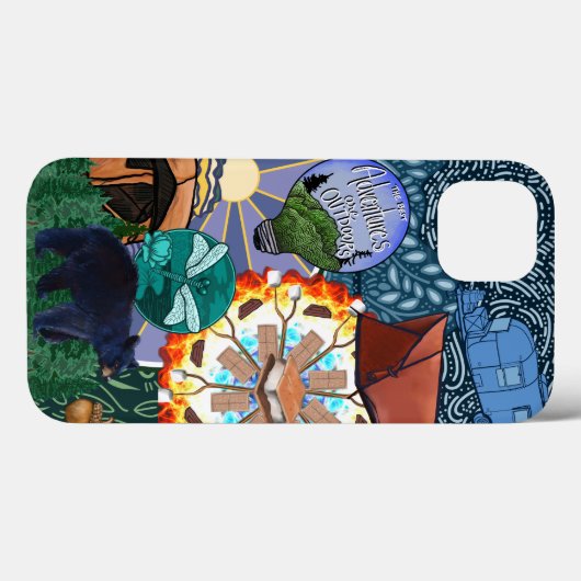 Camping Adventure Collage iPhone / coque ipad (Verso (horizontal))